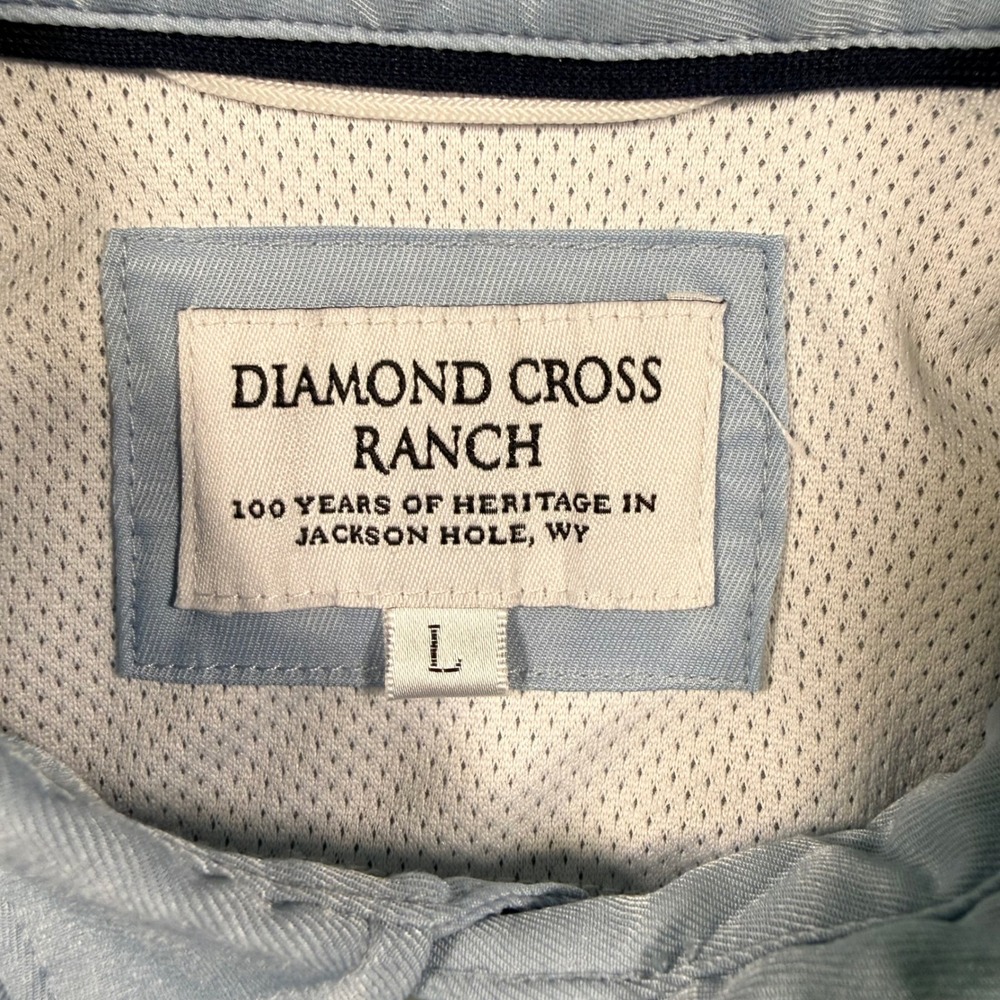 Diamond Cross Ranch Mens Western Snap Shirt Light Blue Performance Yoke Large - Picture 3 of 13